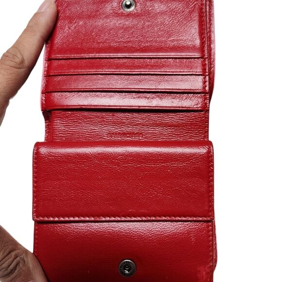 BALENCIAGA Logo Leather Bifold Wallet - Pink - Picture 7 of 9